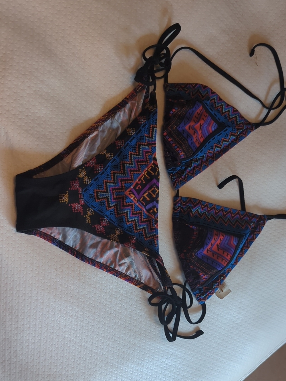 Gottex Blue & Purple Patterned Triangle Bikini Set